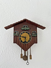 Jockeleuhr Miniatur Schwarzwalduhr Pendeluhr Antik Wanduhr Uhr