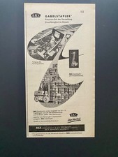 BKS Gabelstapler Oldtimer Velbert 1961 Vintage Ad Werbung Reklame