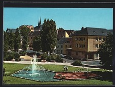 Bitburg /Eifel, Springbrunnen am Marktplatz, Ansichtskarte 