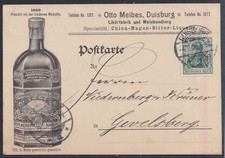 75827) DUISBURG 1908 Herrliche Reklame Postkarte Magen-Bitter-Likör