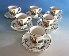 Vintage Villeroy & Boch Botanica 6x Kaffeetasse Kaffee Set Tussilage (F025-1098)