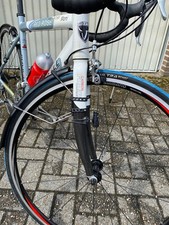 Rennrad “Red Bull” Red Rose Damenrad Größe M+, silber/weiß, Alu mit Carbongabel