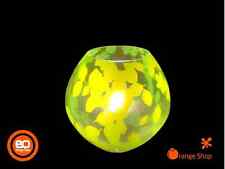 1990er Ikea KNUBBIG Tischlampe Tischleuchte 18cm Kugel Glas klar mit Grünen