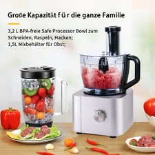 silbrig Haushalts Küchenmaschine 11in1 Multifunktionale Schleifmaschine 3,2 L