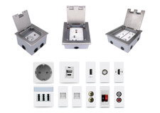 Bodentank Bodensteckdose Einbausteckdose Fußbodensteckdose 45er Click Edelstahl