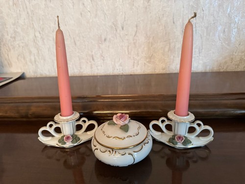Porzellan kerzenhalter - 2x,