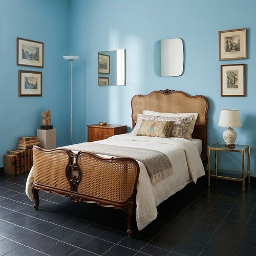 Antikes einzelbett barockstil - einzelbett,