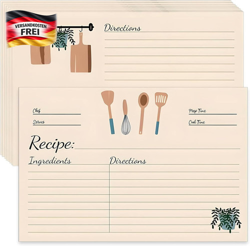 Rezeptkarten set blätter - rezeptkarten,