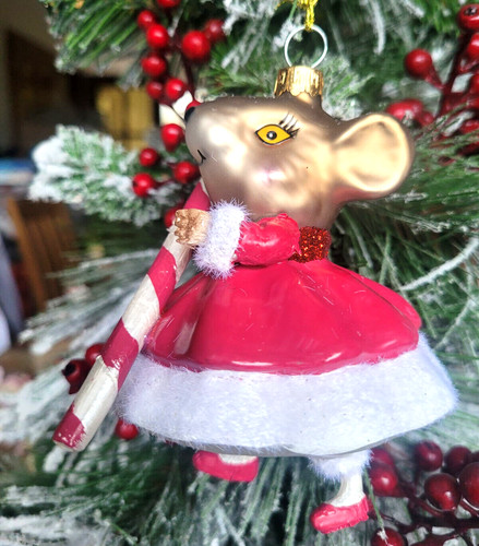 Glas baumschmuck maus - glas,