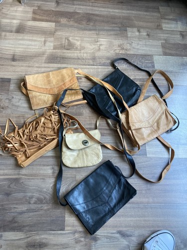 Vintage paket kleine leder - paket,