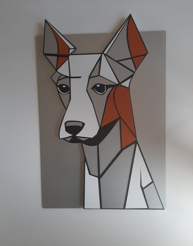 Kubistischer hund wandbild - kubistischer,