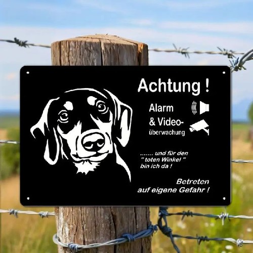 Blechschild alarm und - alarm,