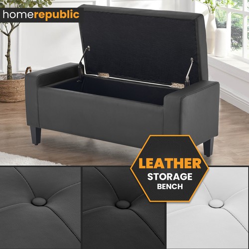 Leder polster ottomane - leder,