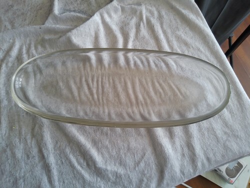 Glasschale/oval/massiv/neu