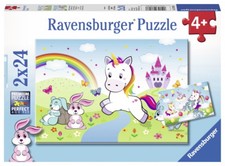 2 x 24 Teile Ravensburger Kinder Puzzle Märchenhaftes Einhorn 07828