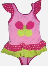 NEU  * 92 * Topomini * Badeanzug Bienchen Herzchen Volants * Pink Rosa Neongrün