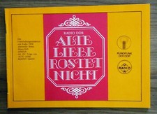 Prospekt Radio Rundfunk DDR Alte Liebe rostet nicht Die Unterhaltungsredaktion