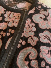 DIDI Hollandmode Coole Strickjacke Jacke schwarz -rosa-silber Gr. M 38 40 ZIP