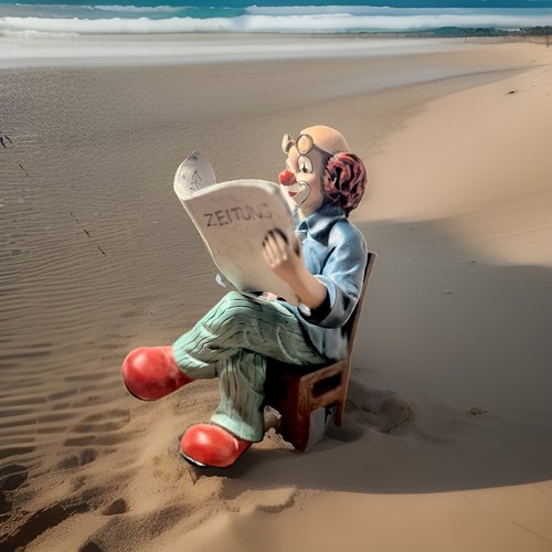 Gilde clown figur sitzend auf - sitzend,