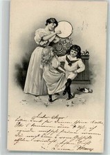 39996833 - Mutter Kinder Tamburin Puppe Tanz 1904