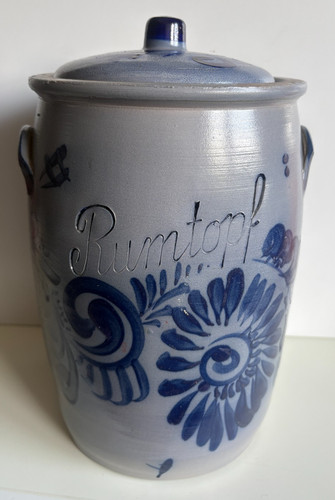 Rumtopf mit deckel grau blau - mit,