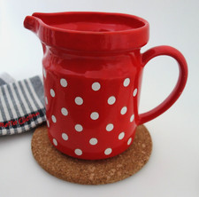 Vintage Milchkrug Kanne 1,5 l Wächtersbach Keramik rot Dots Punkte wie neu
