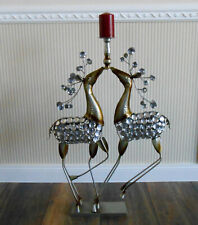 Kerzenständer fantasy Hirsch / Rehe / Rentier mit geschliffenen Glassteinen 75cm