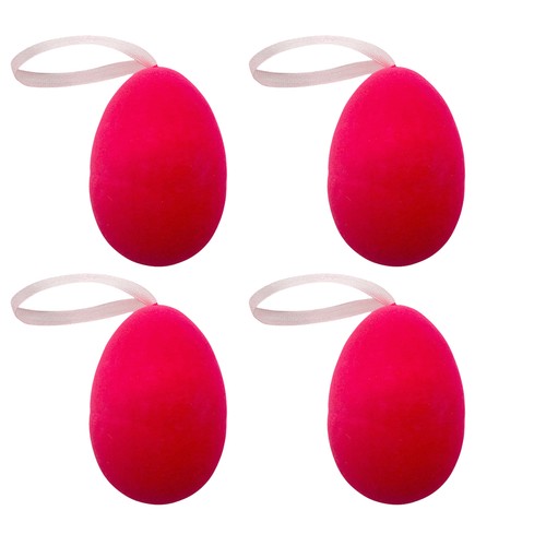 Samt ostereier 4er - 4er, pink