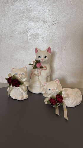 Porzellan katzenfiguren set 3 - katzenfiguren, set,