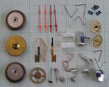 Unbenutzte originale DDR Ruhla Chronograf M 24-35 Ersatzteile Konvolut