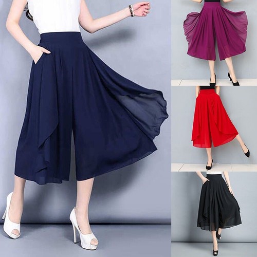 Damen chiffon gekürzt hose - chiffon,