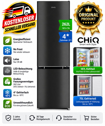 Chiq 262l kühlschrank 215kw - kühlschrank,,