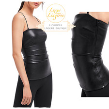 EDIE CORSAGE by Wolford S 36 schwarz black Top aus Lederimitat Estella Design