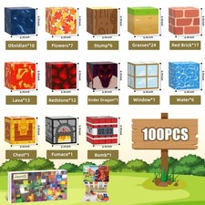100 Stück Magnetische Minecraft Bausteine Spielszene Block-Set Kinder Spielzeug