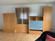 Anbauwand Wohnzimmer,  Musterring-Kira-System, Buche furniert