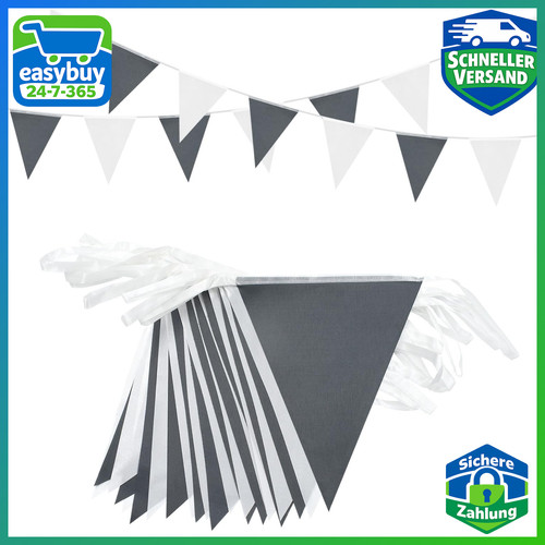 Wimpelkette 20m grau - -weiß, 52