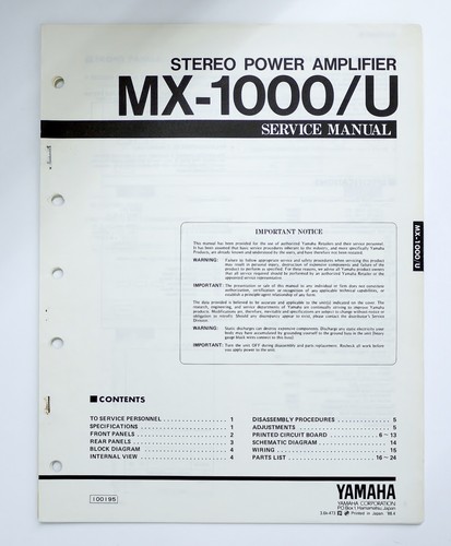 Original yamaha 1000 - original, mx-1000/u
