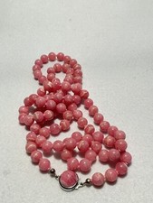 Halskette aus Rhodochrosit Perlen 90 cm lang