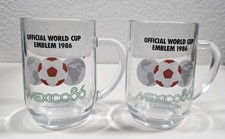 2x Biergläser WM 1986 Mexiko - Mexico 86 - OFFICIAL WORLD CUP EMBLEM - Vintage