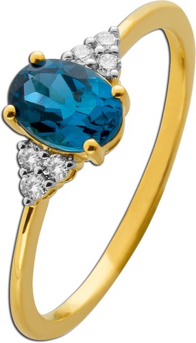Blautopas ring gold - 9k, nat