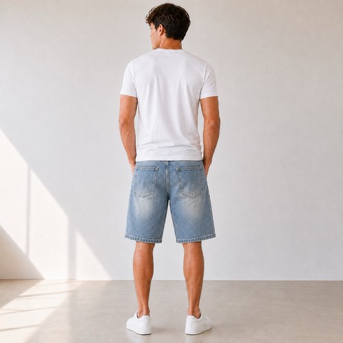 Herren hellblau jeansshorts - herren,