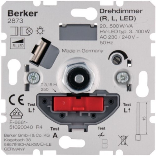 Berker drehdimmer 500w va - berker, 20-500w/va