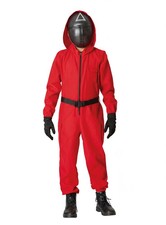 Korean Game Aufseher - Halloween Kostüm Kinder - Roter Kinderoverall der