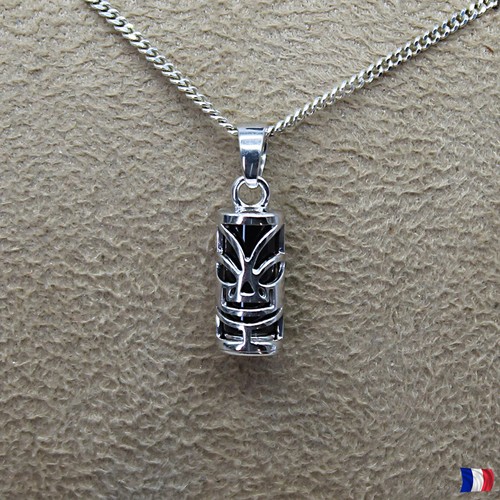 Tiki anhänger 925 - silber, onyx