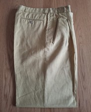 Tolle Retro Stoffhose von René Lezard, Gr. 46, Senffarben, 50 % Leinen