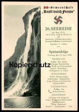 ALTE POSTKARTE REISE DAMPFER M.S. MONTE SARMIENTO KRAFT DURCH FREUDE SPEISENFOLG