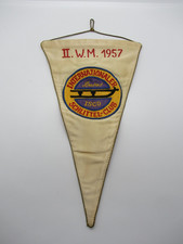 alter Wimpel Schweiz Davos WM 1957 Bob Rennrodel Wintersport Meisterschaft 