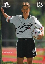 Tina Wunderlich Autogrammkarte DFB Nationalmannschaft Adidas 90er Jahre