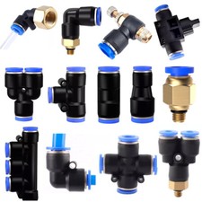 Push in Fit Pneumatic Fitting Connector Air Water Tube Hose Quick Release Joiner