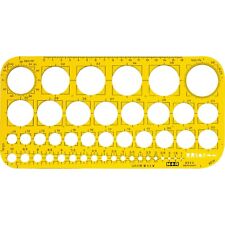 M+R Zeichenschablone Kreis Schablone gelb/transparent 45 Kreise 1-36 mm